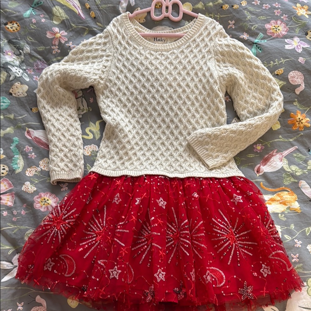 Hatley Cream and Red Formal Kids Dress